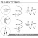 2Pair Twist Crawler Earrings Double Hoop Climber Cuff Earrings For Women Star Moon Butterfly Cartilage Wrap Earrings Heart CZ Minimalist Piercing Earring Hypoallergenic